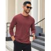 imageCOOFANDY Mens Long Sleeve T Shirts Crew Neck Casual Basic Tee Shirt Lightweight Pullover Shirts3 PackblackDark GrayWine Red