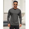 imageCOOFANDY Mens Long Sleeve T Shirts Crew Neck Casual Basic Tee Shirt Lightweight Pullover Shirts3 PackblackDark GrayWine Red