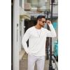 imageCOOFANDY Mens Long Sleeve Tee Shirts Crew Neck T Shirt Solid Casual Basic Tees Soft Stretch TShirtsAll White