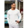 imageCOOFANDY Mens Long Sleeve Tee Shirts Crew Neck T Shirt Solid Casual Basic Tees Soft Stretch TShirtsAll White