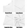 imageCOOFANDY Mens Long Sleeve Tee Shirts Crew Neck T Shirt Solid Casual Basic Tees Soft Stretch TShirtsAll White