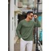 imageCOOFANDY Mens Long Sleeve Tee Shirts Crew Neck T Shirt Solid Casual Basic Tees Soft Stretch TShirtsArmy Green