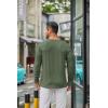 imageCOOFANDY Mens Long Sleeve Tee Shirts Crew Neck T Shirt Solid Casual Basic Tees Soft Stretch TShirtsArmy Green