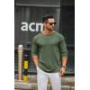 imageCOOFANDY Mens Long Sleeve Tee Shirts Crew Neck T Shirt Solid Casual Basic Tees Soft Stretch TShirtsArmy Green