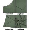 imageCOOFANDY Mens Long Sleeve Tee Shirts Crew Neck T Shirt Solid Casual Basic Tees Soft Stretch TShirtsArmy Green