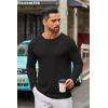 imageCOOFANDY Mens Long Sleeve Tee Shirts Crew Neck T Shirt Solid Casual Basic Tees Soft Stretch TShirtsBlack