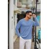 imageCOOFANDY Mens Long Sleeve Tee Shirts Crew Neck T Shirt Solid Casual Basic Tees Soft Stretch TShirtsBlue