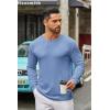 imageCOOFANDY Mens Long Sleeve Tee Shirts Crew Neck T Shirt Solid Casual Basic Tees Soft Stretch TShirtsBlue