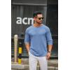 imageCOOFANDY Mens Long Sleeve Tee Shirts Crew Neck T Shirt Solid Casual Basic Tees Soft Stretch TShirtsBlue