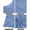 imageCOOFANDY Mens Long Sleeve Tee Shirts Crew Neck T Shirt Solid Casual Basic Tees Soft Stretch TShirtsBlue