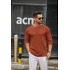 imageCOOFANDY Mens Long Sleeve Tee Shirts Crew Neck T Shirt Solid Casual Basic Tees Soft Stretch TShirtsCaramel
