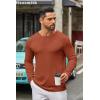 imageCOOFANDY Mens Long Sleeve Tee Shirts Crew Neck T Shirt Solid Casual Basic Tees Soft Stretch TShirtsCaramel