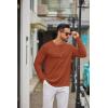 imageCOOFANDY Mens Long Sleeve Tee Shirts Crew Neck T Shirt Solid Casual Basic Tees Soft Stretch TShirtsCaramel