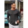 imageCOOFANDY Mens Long Sleeve Tee Shirts Crew Neck T Shirt Solid Casual Basic Tees Soft Stretch TShirtsDark Grey