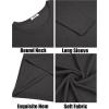 imageCOOFANDY Mens Long Sleeve Tee Shirts Crew Neck T Shirt Solid Casual Basic Tees Soft Stretch TShirtsDark Grey