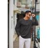 imageCOOFANDY Mens Long Sleeve Tee Shirts Crew Neck T Shirt Solid Casual Basic Tees Soft Stretch TShirtsDark Grey