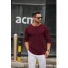 imageCOOFANDY Mens Long Sleeve Tee Shirts Crew Neck T Shirt Solid Casual Basic Tees Soft Stretch TShirtsHeather Burgundy