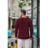 imageCOOFANDY Mens Long Sleeve Tee Shirts Crew Neck T Shirt Solid Casual Basic Tees Soft Stretch TShirtsHeather Burgundy