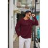 imageCOOFANDY Mens Long Sleeve Tee Shirts Crew Neck T Shirt Solid Casual Basic Tees Soft Stretch TShirtsHeather Burgundy
