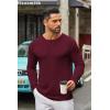 imageCOOFANDY Mens Long Sleeve Tee Shirts Crew Neck T Shirt Solid Casual Basic Tees Soft Stretch TShirtsHeather Burgundy