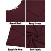 imageCOOFANDY Mens Long Sleeve Tee Shirts Crew Neck T Shirt Solid Casual Basic Tees Soft Stretch TShirtsHeather Burgundy
