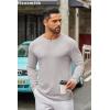 imageCOOFANDY Mens Long Sleeve Tee Shirts Crew Neck T Shirt Solid Casual Basic Tees Soft Stretch TShirtsLight Grey