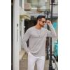imageCOOFANDY Mens Long Sleeve Tee Shirts Crew Neck T Shirt Solid Casual Basic Tees Soft Stretch TShirtsLight Grey