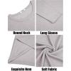imageCOOFANDY Mens Long Sleeve Tee Shirts Crew Neck T Shirt Solid Casual Basic Tees Soft Stretch TShirtsLight Grey