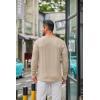 imageCOOFANDY Mens Long Sleeve Tee Shirts Crew Neck T Shirt Solid Casual Basic Tees Soft Stretch TShirtsLight Khaki