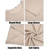 imageCOOFANDY Mens Long Sleeve Tee Shirts Crew Neck T Shirt Solid Casual Basic Tees Soft Stretch TShirtsLight Khaki