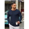 imageCOOFANDY Mens Long Sleeve Tee Shirts Crew Neck T Shirt Solid Casual Basic Tees Soft Stretch TShirtsNavy Blue