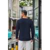 imageCOOFANDY Mens Long Sleeve Tee Shirts Crew Neck T Shirt Solid Casual Basic Tees Soft Stretch TShirtsNavy Blue