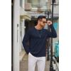 imageCOOFANDY Mens Long Sleeve Tee Shirts Crew Neck T Shirt Solid Casual Basic Tees Soft Stretch TShirtsNavy Blue