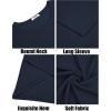 imageCOOFANDY Mens Long Sleeve Tee Shirts Crew Neck T Shirt Solid Casual Basic Tees Soft Stretch TShirtsNavy Blue