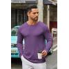 imageCOOFANDY Mens Long Sleeve Tee Shirts Crew Neck T Shirt Solid Casual Basic Tees Soft Stretch TShirtsPurple