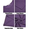 imageCOOFANDY Mens Long Sleeve Tee Shirts Crew Neck T Shirt Solid Casual Basic Tees Soft Stretch TShirtsPurple