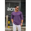 imageCOOFANDY Mens Long Sleeve Tee Shirts Crew Neck T Shirt Solid Casual Basic Tees Soft Stretch TShirtsPurple