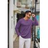 imageCOOFANDY Mens Long Sleeve Tee Shirts Crew Neck T Shirt Solid Casual Basic Tees Soft Stretch TShirtsPurple