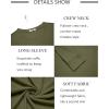 imageCOOFANDY Mens Long Sleeve Tee Shirts Crew Neck TShirt Casual Pullover Basic Tees Soft Stretch TshirtsArmy Green
