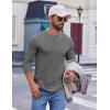 imageCOOFANDY Mens Long Sleeve Tee Shirts Crew Neck TShirt Casual Pullover Basic Tees Soft Stretch TshirtsBlack Heather