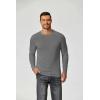 imageCOOFANDY Mens Long Sleeve Tee Shirts Crew Neck TShirt Casual Pullover Basic Tees Soft Stretch TshirtsBlack Heather