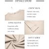 imageCOOFANDY Mens Long Sleeve Tee Shirts Crew Neck TShirt Casual Pullover Basic Tees Soft Stretch TshirtsLight Apricot