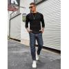 imageCOOFANDY Mens Long Sleeve Tee Shirts Stretch Crew Neck Thermal Shirts Casual T Shirts for Men2 Pack Blackdark Blue