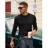 imageCOOFANDY Mens Long Sleeve Tee Shirts Stretch Crew Neck Thermal Shirts Casual T Shirts for Men2 Pack Blackwhite