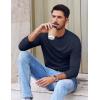 imageCOOFANDY Mens Long Sleeve Tee Shirts Stretch Crew Neck Thermal Shirts Casual T Shirts for MenDark Blue