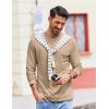 imageCOOFANDY Mens Long Sleeve Tee Shirts Stretch Crew Neck Thermal Shirts Casual T Shirts for MenKhaki