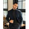 imageCOOFANDY Mens Mock Neck Shirts Fleece Long Sleeve Tops Basic Pullover TShirts2 PcsblackBrown