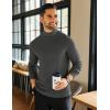 imageCOOFANDY Mens Mock Neck Shirts Fleece Long Sleeve Tops Basic Pullover TShirts2 PcsblackGrey