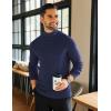 imageCOOFANDY Mens Mock Neck Shirts Fleece Long Sleeve Tops Basic Pullover TShirts2 PcsblackNavy Blue