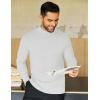 imageCOOFANDY Mens Mock Neck Shirts Fleece Long Sleeve Tops Basic Pullover TShirts2 PcsblackWhite